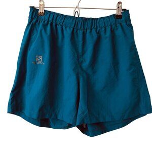 Salomon Mens Sense Blue Aero Athletic Shorts Vented Side Panels & Zip Back Pkt M